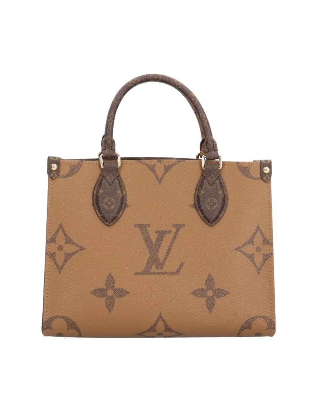 Louis Vuitton On The Go PM Monogram Giant Shoulder Bag Canvas Brown